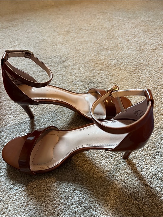 Kelly & Katie Shoes - Kelly & Katie Kirstie Brown Patent Ankle-Strap Sandals. NWT. 7.5